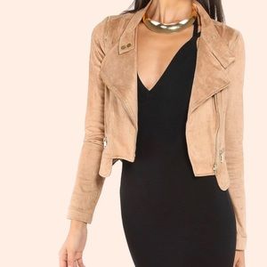 Tan Suede Moto Jacket